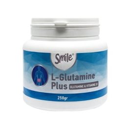 Smile L-Glutamine Plus Διατροφικό Συμπλήρωμα με L-Γλουταμίνη & Βιταμίνη Β1 250 g AM HEALTH Στομάχι-Έντερο