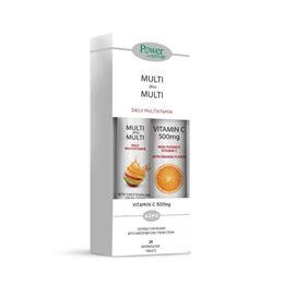 Power Health Multi + Multi με Στέβια 24 αναβρ.δισκία & ΔΩΡΟ Vitamin C 500mg Πορτοκάλι 20 αναβρ.δισκ POWER Μέταλλα-Ιχνοστοιχεία
