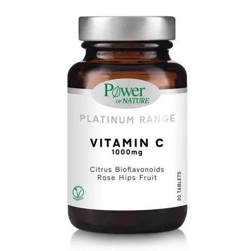 Power Of Nature Platinum Range Vitamin C Citrus Bioflavonoids Rose Hips Fruit 1000mg 30 ταμπλέτες