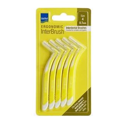 Intermed Ergonomic Μεσοδόντια Βουρτσάκια με Ειδική Ανατομική Λαβή Κίτρινο 5 Τεμάχια Size 4 - 0.7mm INTERMED Μεσοδόντια Βουρτσάκια