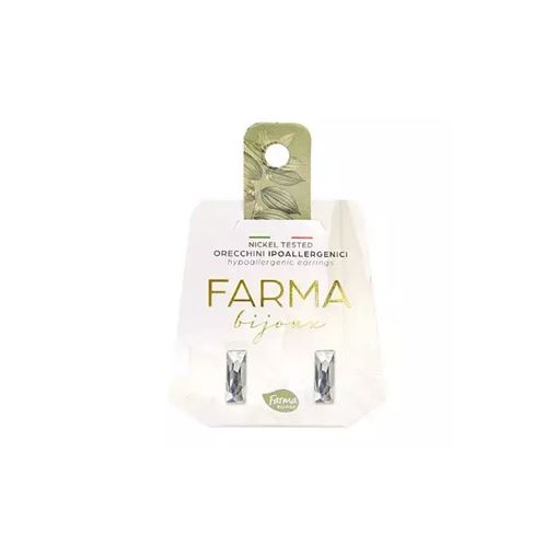 Farma Bijoux Υποαλλεργικά Σκουλαρίκια Χωρίς Νικέλιο Κρεμαστά Διάφανα Κρύσταλλα (16C01) 12mm