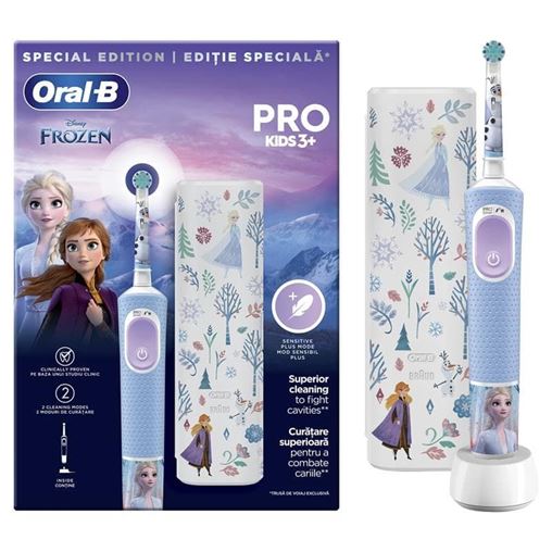Oral-B Vitality Pro Frozen Ηλεκτρική Οδοντόβουρτσα Kids 3+ με Θήκη 1τμχ