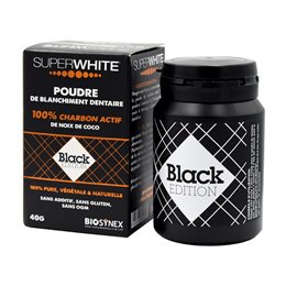 Πούδρα Λεύκανσης Δοντιών Superwhite Black Edition Πούδρα Ενεργού Άνθρακα 40gr  Οδοντόκρεμες