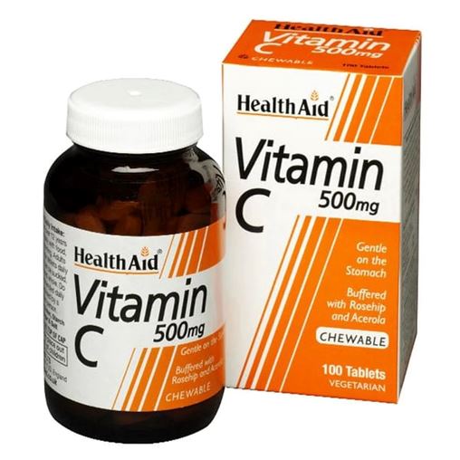 Health Aid Vitamin C 500mg Chewable Συμπλήρωμα Διατροφής 100 Μασώμενα Δισκία