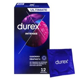 Durex Intense Ultimate Προφυλακτικά με Ραβδώσεις & Κουκκίδες 12 τμχ DUREX Προφυλακτικά