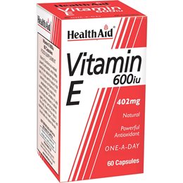 Health Aid Vitamin E για τo Δέρμα & Αντιοξειδωτική δράση 600iu 60caps HEALTH AID Bιταμίνη E