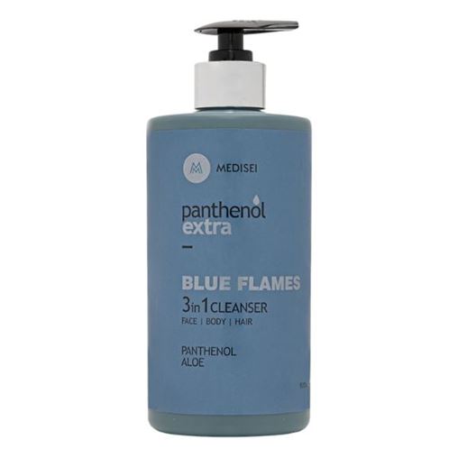 Panthenol Extra Blue Flames 3 in 1 Cleanser Ανδρικό Αφρόλουτρο & Σαμπουάν 500 ml