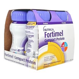 Nutricia Fortimel Compact Banana Υπερπρωτεϊνικό, Υπερθερμιδικό Πόσιμο Θρεπτικό Σκεύασμα 4x125ml FORTIMEL Ειδική & Υγιεινή Διατροφή