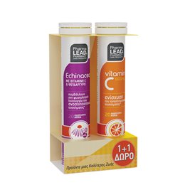 Pharmalead Promo Echinacea +Vitamin C +Zinc 20 αναβρ.δισκία & Δώρο Vitamin C 1000 2 x 20 αναβρ. δισκ PHARMALEAD 1+1 Δώρο