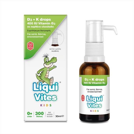 Vican Liqui Vites Kids D3 + K Drops 0y+, Παιδικό Συμπλήρωμα Διατροφής 30ml