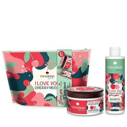 Messinian Spa I Love You Cherry Much Pochette Σετ Περιποίησης Μαλλιών με Σαμπουάν και Μάσκα 2τμχ MESSINIAN SPA Gift Ideas