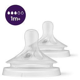 Philips Avent Natural Response Teat 1m+ Θηλή Σιλικόνης Ροής 3 Οπών 2 Τεμάχια, Κωδ SCY963/02 AVENT Θηλές