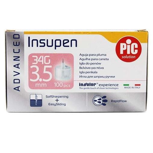 Pic Insupen Advanced 34Gx3.5mm Βελόνες για Πένα Ινσουλίνης 100τμχ