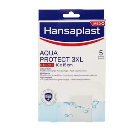 Hansaplast Aqua Protect Sterile Αδιάβροχα Αποστειρωμένα Επιθέματα 3XL MED+ 10 x 15 cm 5 τμχ