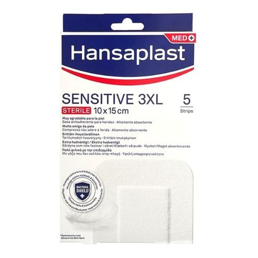 Hansaplast Αποστειρωμένα Αυτοκόλλητα Επιθέματα Sensitive 3XL 15x10cm 5τμχ