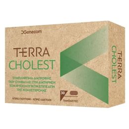 Genecom Terra Cholest Συμπλήρωμα Διατροφής για Υγιή Επίπεδα Χοληστερόλης 30 ταμπλέτες TERRA Χοληστερίνη-Τριγλυκερίδια