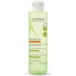 A-Derma Exomega Control Emollient Gel 2 in 1-Σαμπουάν & Αφρόλουτρο για το Ατοπικό Δέρμα,200 ml  ADERMA Αφρόλουτρα