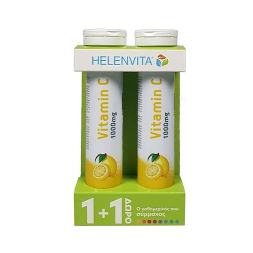 Helenvita Promo Pack Vitamin C Συμπλήρωμα Διατροφής Με Γεύση Λεμόνι 2x20 Αναβράζοντα Δισκία