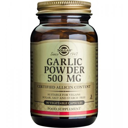 Solgar Garlic Powder 500mg Συμπλήρωμα Διατροφής Σκόρδου 90 Φυτικές Κάψουλες 1τμχ