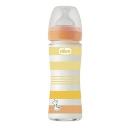 Μπιμπερό Γυάλινο Well Being 0m+ 240ml Unisex Κατά των Κολικών Με Θηλή Σιλικόνης Chicco 1 τμχ CHICCO Μπιμπερό