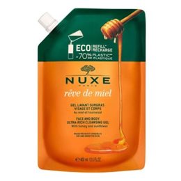 Nuxe Reve De Miel Cleansing Gel, Ανταλλακτικό Αφρόλουτρο Για Πρόσωπο & Σώμα Refill 400ml NUXE Αφρόλουτρα