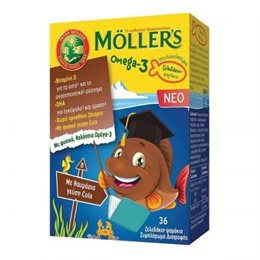 Moller's Omega-3 Συμπλήρωμα Διατροφής Για Παιδιά Με Γεύση Cola 36 ζελεδάκια MOLLER S Παιδικά Συμπληρώματα