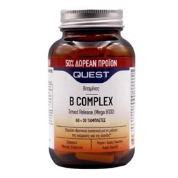 Quest B Complex Timed Release, Συμπλήρωμα Διατροφής 60+30tabs. QUEST Bιταμίνη Β
