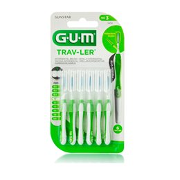 GUM Travler Interdental Brush Μεσοδόντιο Βουρτσάκι 1,1mm Πράσινο 6 Τεμάχια GUM Μεσοδόντια Βουρτσάκια