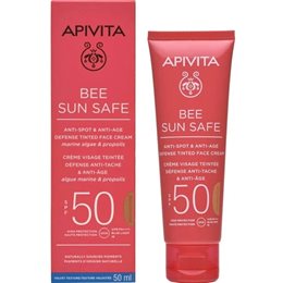 Apivita Bee Sun Safe Κρέμα Προσώπου Κατά των Πανάδων & των Ρυτίδων με Χρώμα Golden SPF50, 50ml APIVITA Αντηλιακά Προσώπου