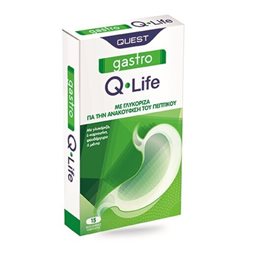 Quest Gastro Q Life με Γλυκόριζα για την Ανακούφιση του Πεπτικού Συστήματος 15 Μασώμενες Ταμπλέτες QUEST Στομάχι-Έντερο