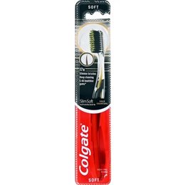 Colgate Slim Soft Advanced Gold Charcoal Οδοντόβουρτσα με Μαλακές Ίνες & Εργονομική Λαβή 1τμχ Μαύρη COLGATE Οδοντόβουρτσες