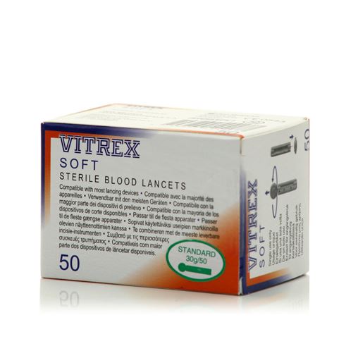 Winmedica Vitrex Soft Lancets Αποστειρωμένοι Σκαρφιστήρες 30G (0.31 mm) 50 τεμάχια