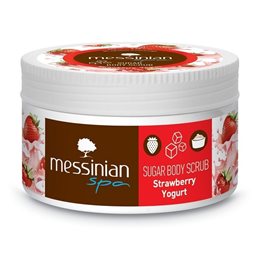 Messinian Spa Sugar Body Scrub Σώματος Strawberry Yogurt με Φράουλα Γιαούρτι 250ml  Απολέπιση