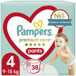 Pampers Premium Care Pants Πάνες Βρακάκι No. 4 για 9-15kg 38τμχ PAMPERS Πάνες