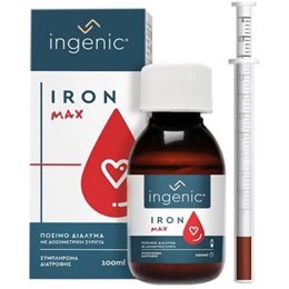 Ingenic Iron Max, Πόσιμο Διάλυμα Σιδήρου, 100ml  Μέταλλα-Ιχνοστοιχεία