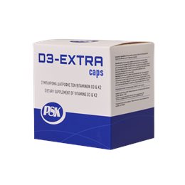 PSK D3 Extra 4000iu  Συμπλήρωμα Διατροφής Των Βιταμινών D3 & K2 60 κάψουλες  Οστά & Αρθρώσεις