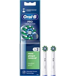 Oral-B Pro Cross Action Medium Electric Toothbrush Head White Ανταλλακτικές Κεφαλές 2 Τεμάχια  Οδοντόβουρτσες