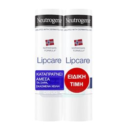 Neutrogena Norwegian Formula Lipcare Stick 1+1 Δώρο, 2x4.8g NEUTROGENA Σκασμένα Χείλη