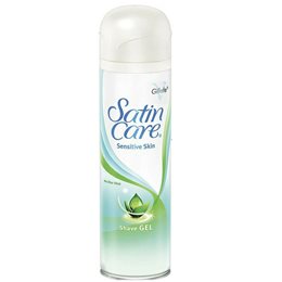 Gillette Satin Care Γυναικείο Τζελ Ξυρίσματος Για Ευαίσθητες Επιδερμίδες Με Αλόη, 200ml GILLETTE Αποτριχωτικά