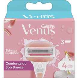Gillette Venus ComfortGlide Spa Breeze,Ανταλλακτικές Κεφαλές με 3 Λεπίδες και Λιπαντική Ταινία 4 Τμχ GILLETTE Αποτριχωτικά