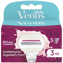 Gillette Venus Comfortglide Sugarberry Scent -Ανταλλακτικές Κεφαλές με 5 Λεπίδες 3τμχ GILLETTE Αποτριχωτικά