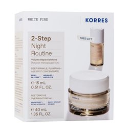 Korres White Pine Λευκή Πεύκη Αναπλήρωση Όγκου Κρέμα Νύχτας 40ml & Λευκή Πεύκη Ορός Προσώπου 15ml  KORRES Σετ