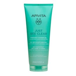 Apivita Just Bee Clear Gel Καθαρισμού Με Πρόπολη AmC & Φυτικό Σαλικυλικό Οξύ 200ml. APIVITA Καθαρισμός