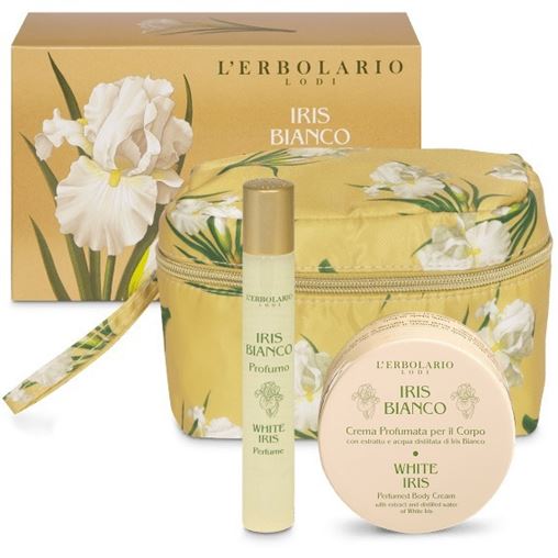 L' Erbolario Iris Bianco Mini Beauty Case Travel Petal Αρωμα 15ml & Κρέμα Σώματος 75ml