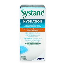 Alcon Systane Hydration Drops Λιπαντικές Οφθαλμικές Σταγόνες Χωρίς Συντηρητικά 10 ml SYSTANE Κολλύρια