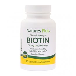Nature's Plus Natures Plus Biotin 10mg-Φόρμουλα Ενίσχυσης για Δέρμα & Νύχια & Μαλλιά, 90 Ταμπλέτες NATURE S PLUS Μαλλιά-Δέρμα-Νύχια