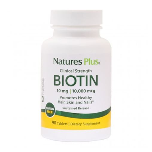 Nature's Plus Natures Plus Biotin 10mg-Φόρμουλα Ενίσχυσης για Δέρμα & Νύχια & Μαλλιά, 90 Ταμπλέτες