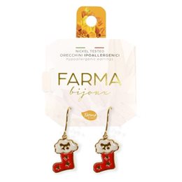 Farma Bijoux Υποαλλεργικά Σκουλαρίκια Κρεμαστές Χριστουγεννιάτικες Κάλτσες 25mm (BEXM-09)  ORION Κοσμήματα-Αξεσουάρ