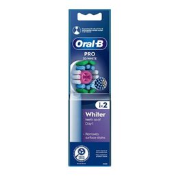 Oral-B Pro 3D White Ανταλλακτικές Κεφαλές Βουρτσίσματος 2 τμχ ORAL - B Οδοντόβουρτσες