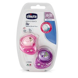 Chicco Ορθοδοντικές Πιπίλες Σιλικόνης για 16-36 μηνών 75034-11 με Θήκη Ροζ 2τμχ CHICCO Πιπίλες